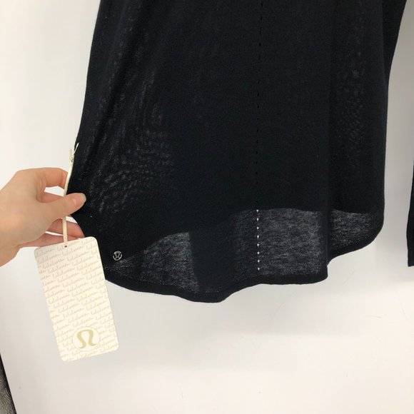 Lululemon NWT Yin Time black Long sleeve shirt size 8 (small flaw) - Picture 8 of 16